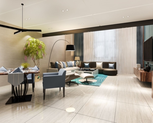 Cofersa - Blog- Cómo elegir los mejores suelos para tu casa - Salón piedra